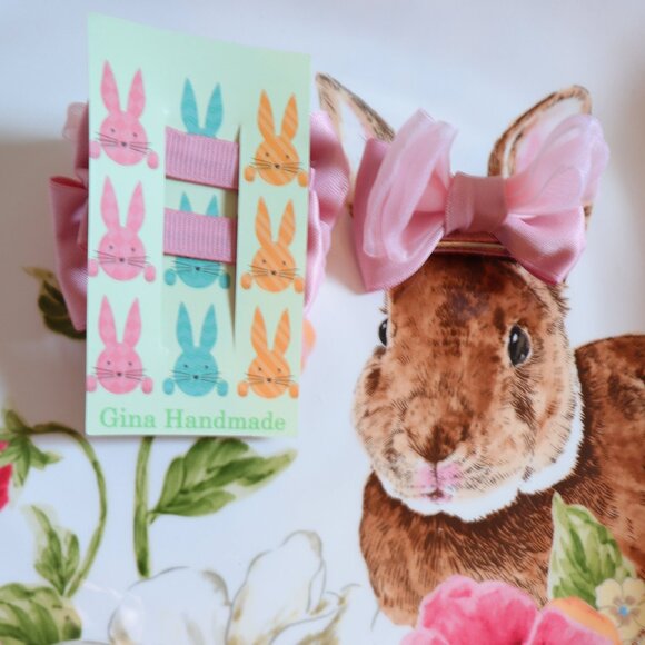 Hop into Easter with the cutest pink hair clips for your little girl! - Picture 2 of 4